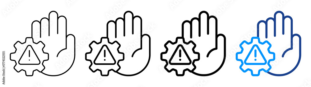 Obraz premium Error Prevention Icon Different Style Outline Collection Set