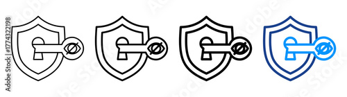 Private Key Icon Different Style Outline Collection Set