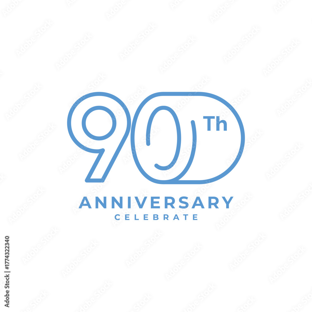 Fototapeta premium 90 Th Anniversary Celebration Vector Template Design Illustration