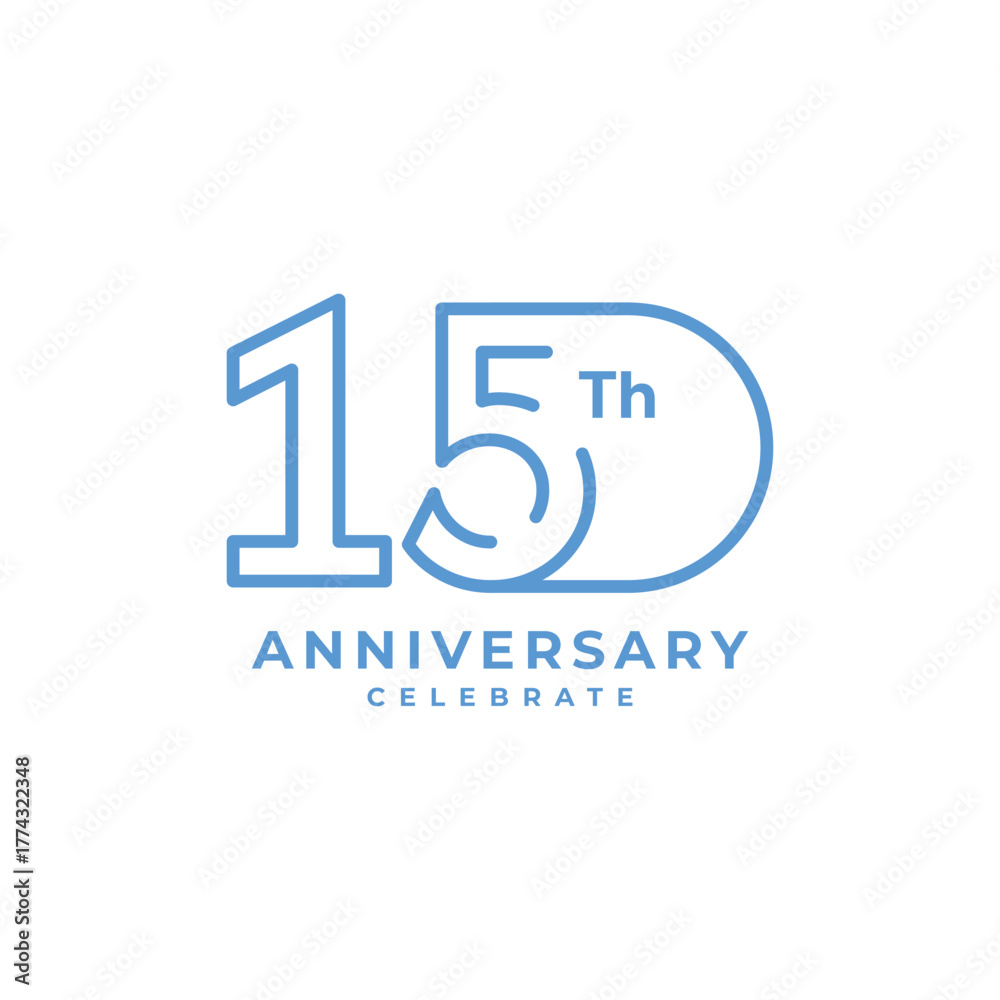 Obraz premium 15 Th Anniversary Celebration Vector Template Design Illustration