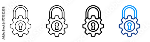 Security Management Icon Different Style Outline Collection Set