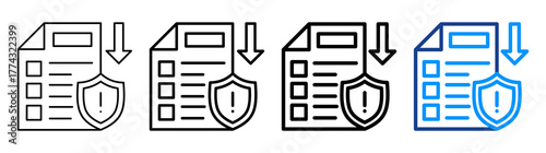 Data Loss Prevention Icon Different Style Outline Collection Set