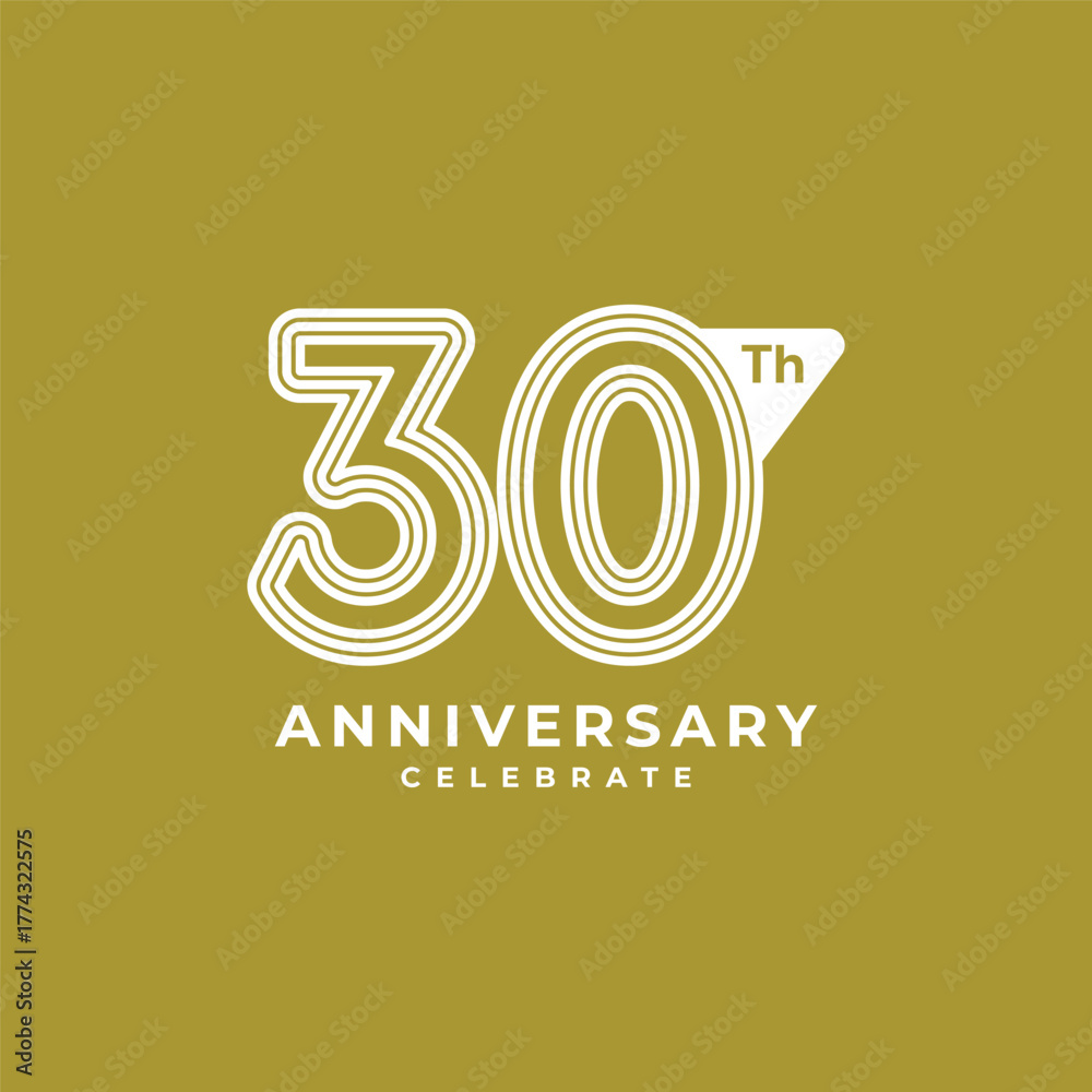 Obraz premium 30 Th Anniversary Celebration Vector Template Design Illustration