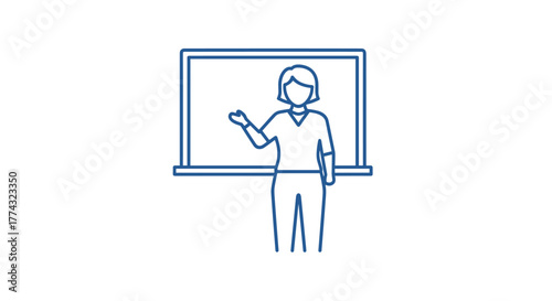 Dynamic instructor enthusiastically teaching students at a bright modern whiteboard conveying knowledge and engagement, Generative AI.