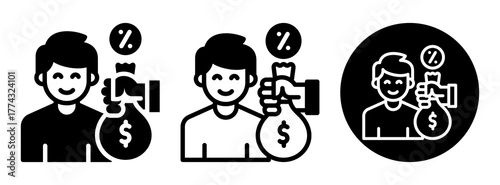 Commission Icon Collection Glyph & Mixed Style