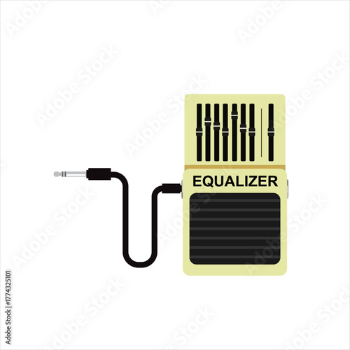 Equalizer Stomp Box Guitar Effect Pedal Vector Isolated Background