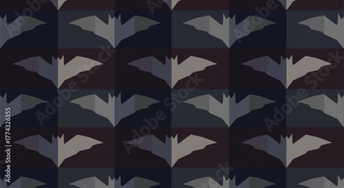 Mysterious dark bat motif pattern creates a spooky, gothic, and modern aesthetic perfect for Halloween or themed designs