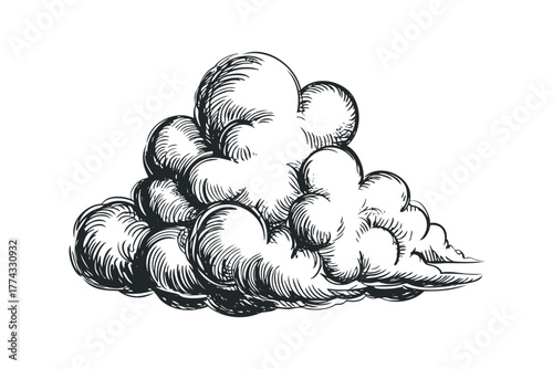 Hand Drawn Cumulus Cloud Sketch