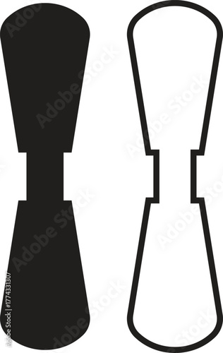 Strap connector tab icon set. Detailed collection of industrial fastening parts and mechanical joint components in flat and outline vectors showing connector shapes for engineering and product design.