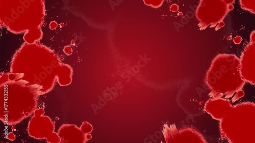 赤い液体の模様の動画　ホラーっぽいアートテクスチャ