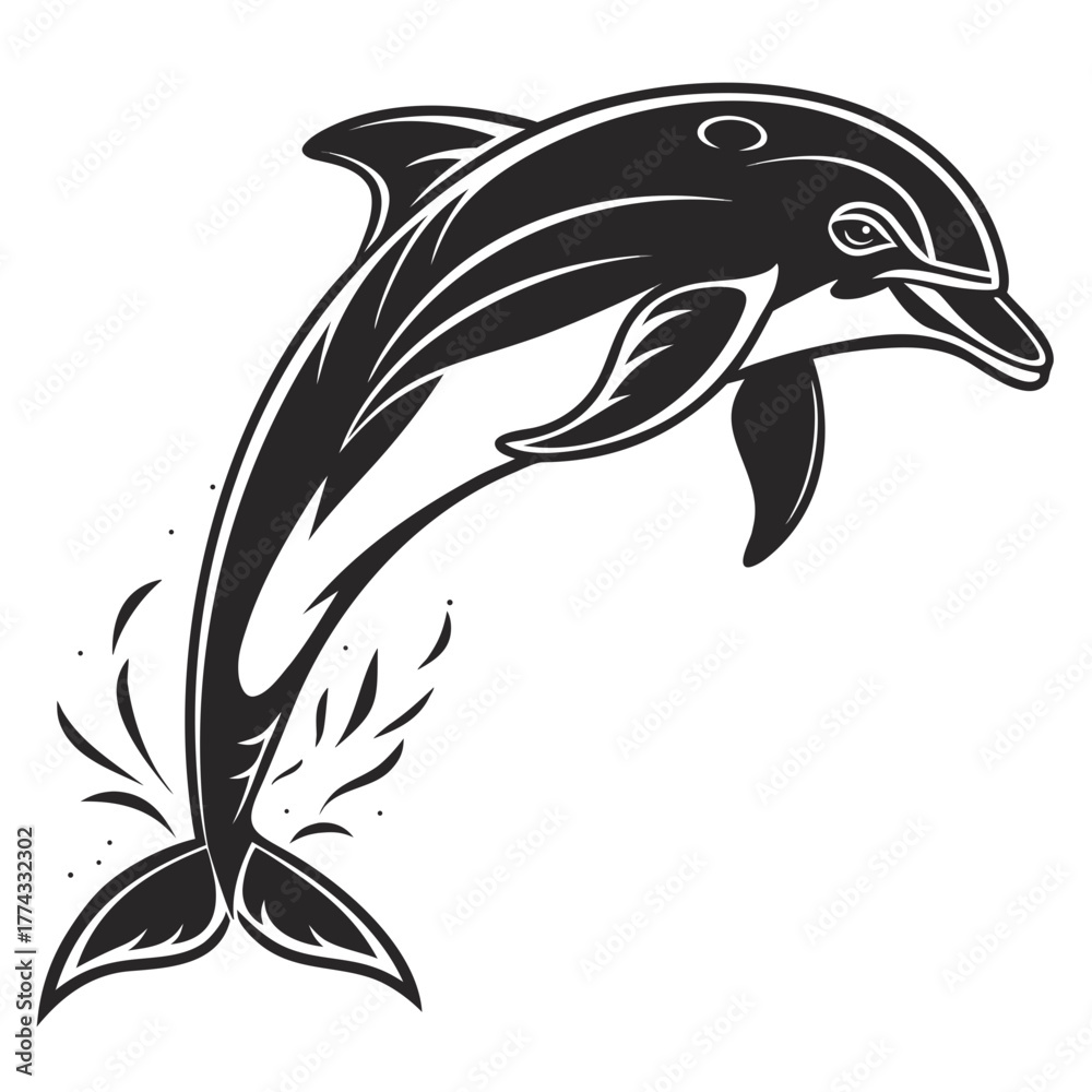 Naklejka premium vector illustration of a dolphin