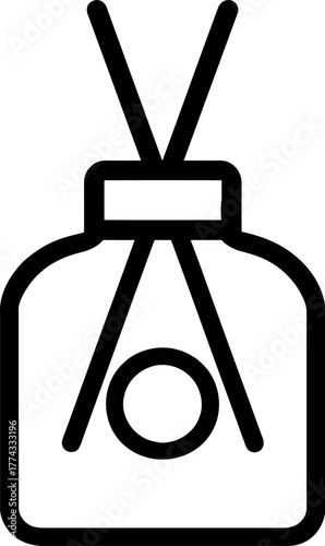 Elegant single line art illustration of an aromatherapy essential oil bottle