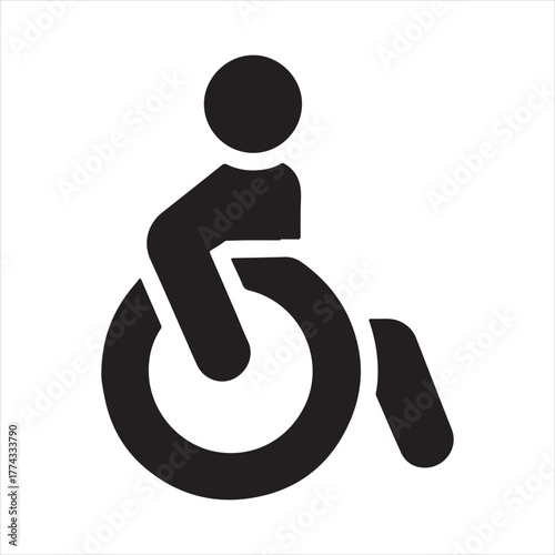 Simple wheelchair icon representing accessibility and mobility isolated on transparent background