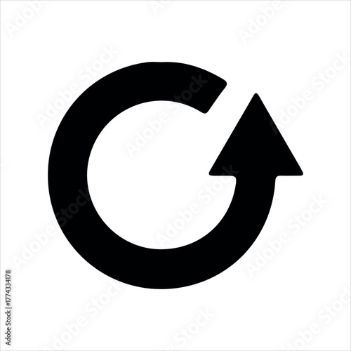 Circular refresh icon with arrows indicating a continuous loop isolated on transparent background