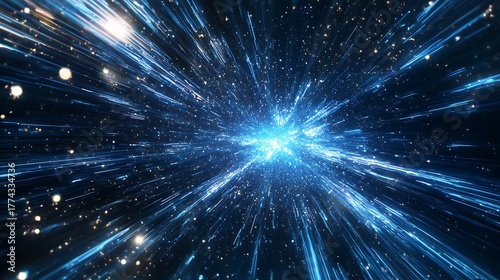 Wallpaper Mural Abstract sci fi corridor filled with bright particles high resolution picture Torontodigital.ca