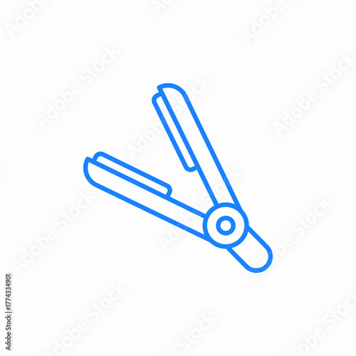 hair iron icon sign vector