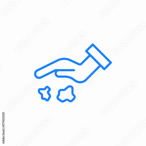littering hand icon sign vector