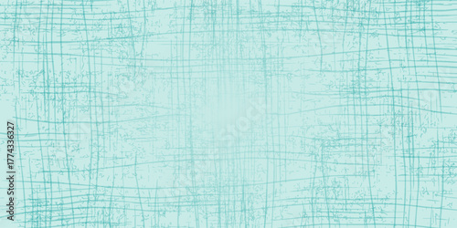 Grain wood image texture on blue cyan board background. Mint green Solid laminated blurd light modern light