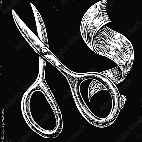 A pair of scissors cutting paper, representing precision, craftsmanship, editing, and creative work.