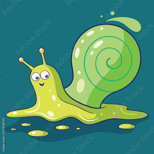 A snail with a trail of slime, depicting slowness, persistence, and natural movement.
