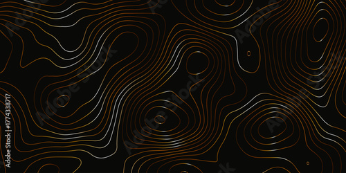 Topographic map background with geographic grid for hiking and mountain sport. luxury topographic wavy pattern and geographic grid map design. paper texture Imitation of a geographical map shade.