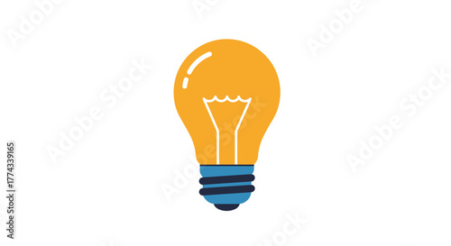 Simple illustration of a stylized light bulb on a white background