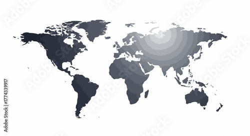world map on white background