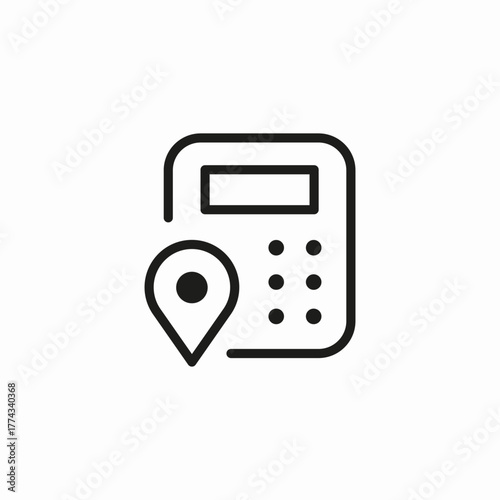 calculator location pin icon sign vector