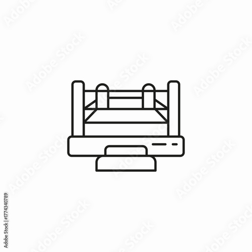 elevated boxing ring icon sign vector