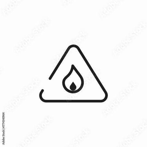 flammable gas warning icon sign vector