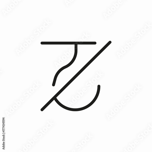 no hanging object icon sign vector