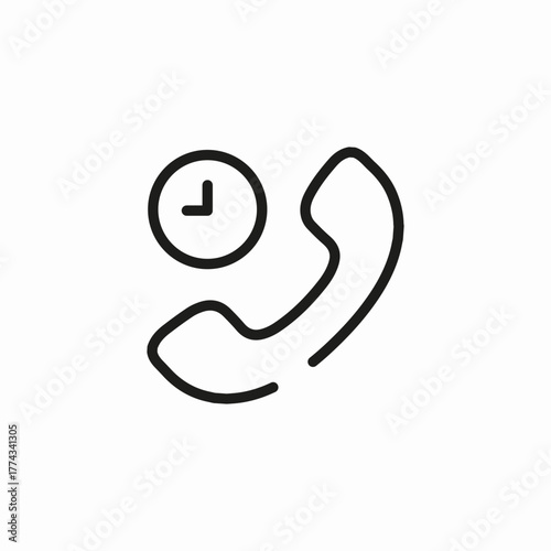 phone call timing icon sign vector
