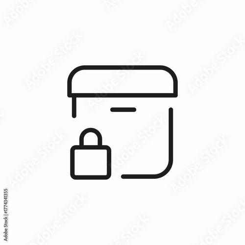 secure task locked icon sign vector