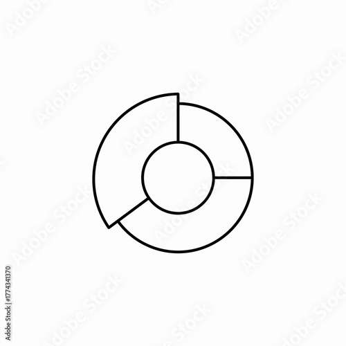 segmented donut pie chart icon sign vector