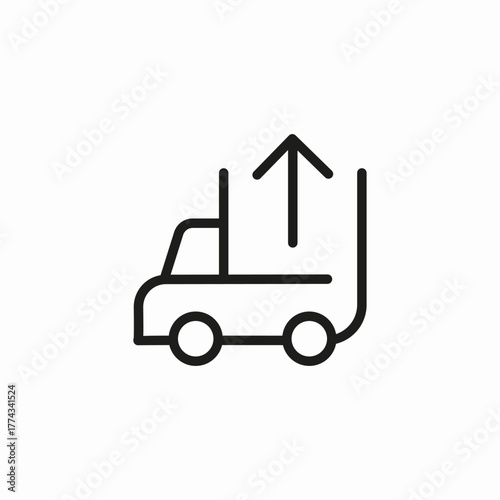 truck loading up icon sign vector