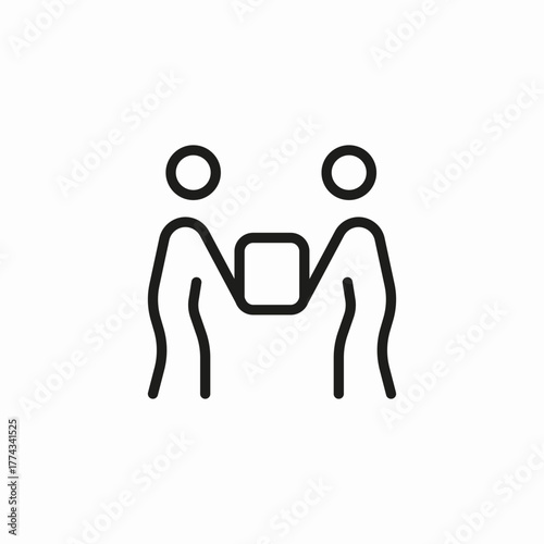 two people delivery icon sign vector