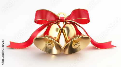 christmas bell with red ribbon