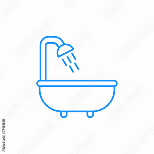bathroom shower icon sign vector