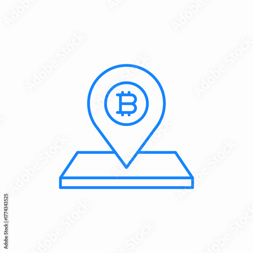 bitcoin location icon sign vector