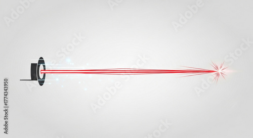 Red laser beam light technology concept for presentation or graphic design and medical applications