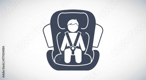 Child car seat safety first baby seat protection for infant and toddler vehicle travel security icon