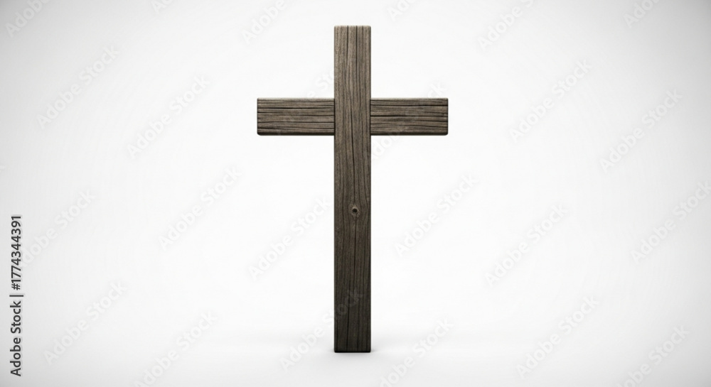 Naklejka premium Wooden cross christian symbol religion jesus christ faith spiritual easter good friday religious art wood grain