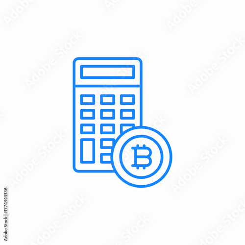 crypto calculator icon sign vector