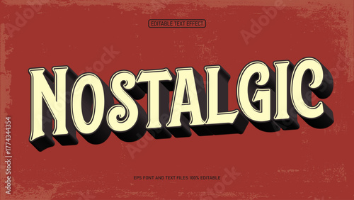 Nostalgic retro vintage style editable text effect