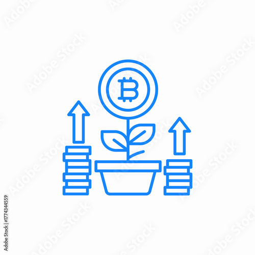 cryptocurrency investment growthjpg icon sign vector