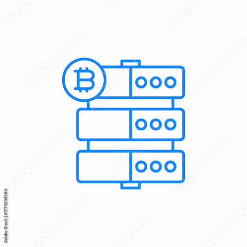 cryptocurrency server icon sign vector