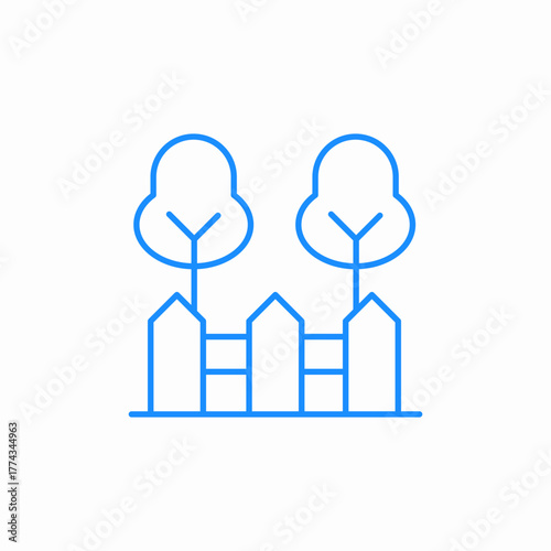 fence trees icon sign vector