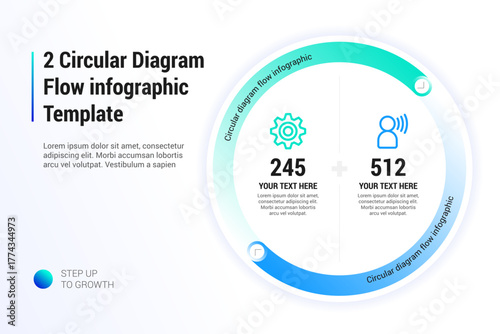 2 Circular Diagram Flow Infographic template