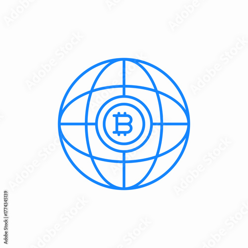 global cryptocurrency economy icon sign vector