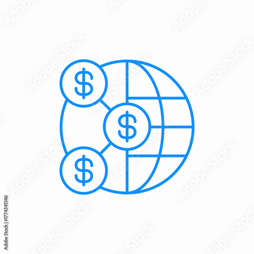global money transfer icon sign vector